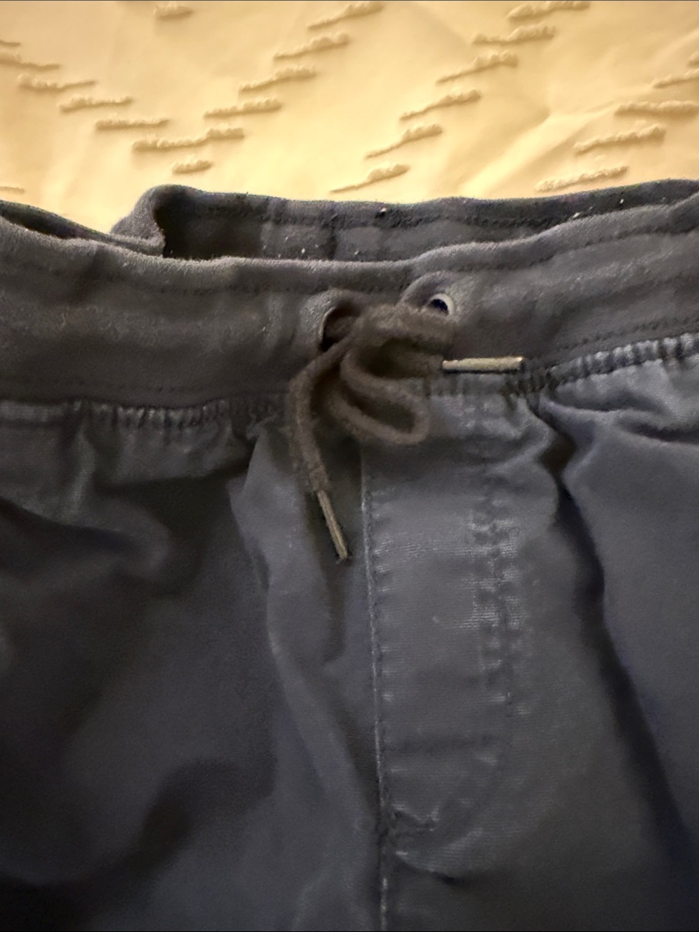 Navy Draw String Pants with Zipper Pockets - Picture 4 of 8